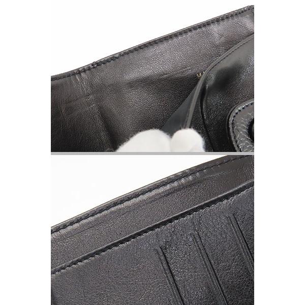 超美品 シャネル CHANEL ヴィンテージ ココマーク キャビアスキン Wホック財布 二つ折り財布 コンパクト財布 ブラック A01427の画像