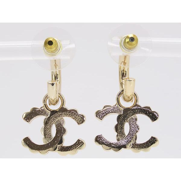 CHANEL（シャネル） 新品同様 ココマーク ラメ スイング フープ ピアス