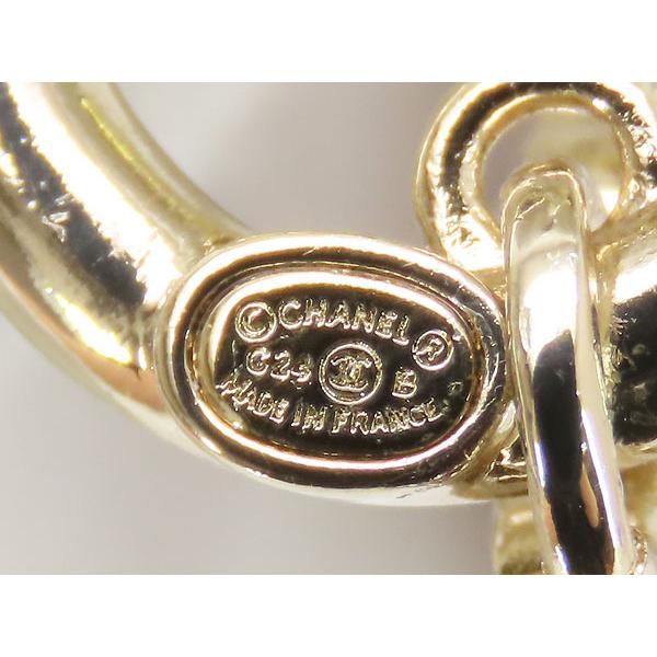 CHANEL ゴールド ブラック フープピアス CHANEL（シャネル） 新品同様 ココマーク ラメ スイング フープ ピアス