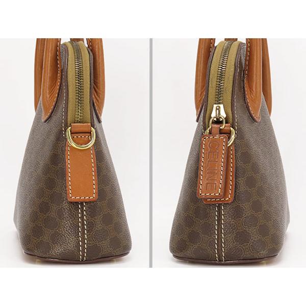 美品 セリーヌ CELINE ヴィンテージ マカダム 2WAY ミニ ハンドバッグ ショルダーバッグ ポシェット ブラウン_2