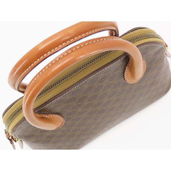 美品 セリーヌ CELINE ヴィンテージ マカダム 2WAY ミニ ハンドバッグ ショルダーバッグ ポシェット ブラウン_3