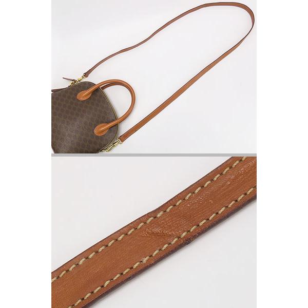 美品 セリーヌ CELINE ヴィンテージ マカダム 2WAY ミニ ハンドバッグ ショルダーバッグ ポシェット ブラウン_6