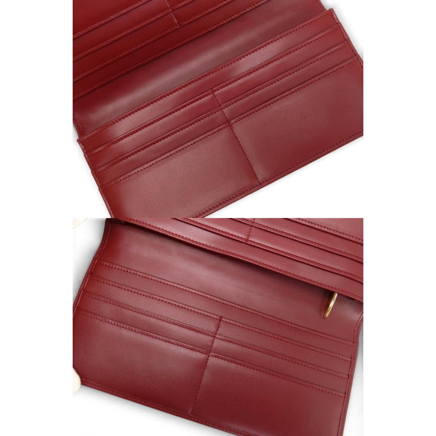 超美品 カルティエ Cartier マストドゥカルティエ インターナショナル ウォレット 二つ折り長財布 ボルドー カーフレザー L3000466 brandliberty_22453