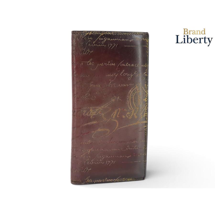 【美品】ベルルッティ エスパス カリグラフィ スクリットレザー パープル 札入れ Berluti（ベルルッティ） カリグラフィ エスパス スクリットレザー