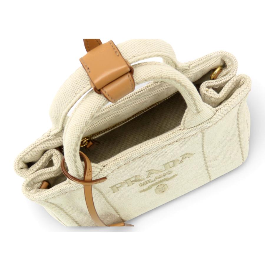 N acky PRADA カナパミニ　2way トートバッグ　グレージュ PRADA（プラダ） 超美品 カナパ ミニ ジャルディニエール 2WAY ミニ