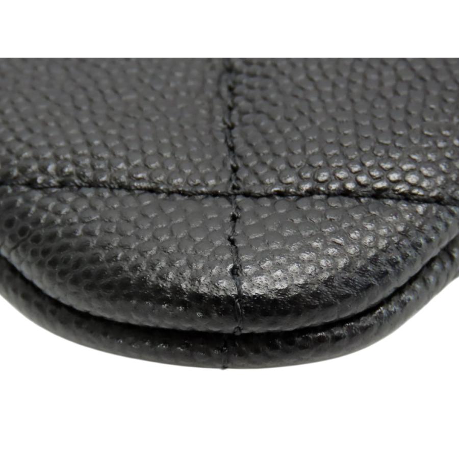 未使用 シャネル CHANEL マトラッセ ココマーク キャビアスキン クラシック スモール ジップ ポーチ コインケース コンパクト財布 ブラック ゴールド金具 A82365の画像