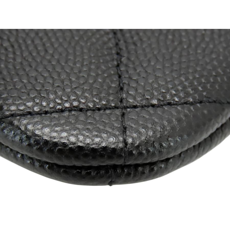 未使用 シャネル CHANEL マトラッセ ココマーク キャビアスキン クラシック スモール ジップ ポーチ コインケース コンパクト財布 ブラック ゴールド金具 A82365の画像