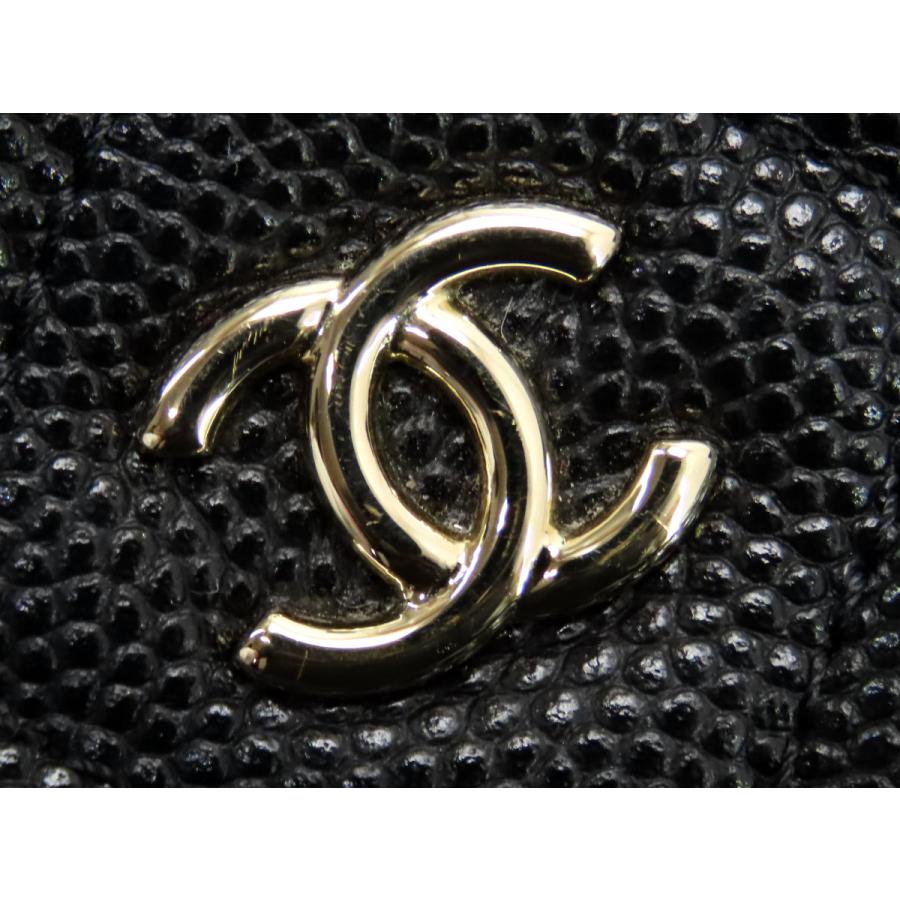 未使用 シャネル CHANEL マトラッセ ココマーク キャビアスキン クラシック スモール ジップ ポーチ コインケース コンパクト財布 ブラック ゴールド金具 A82365の画像