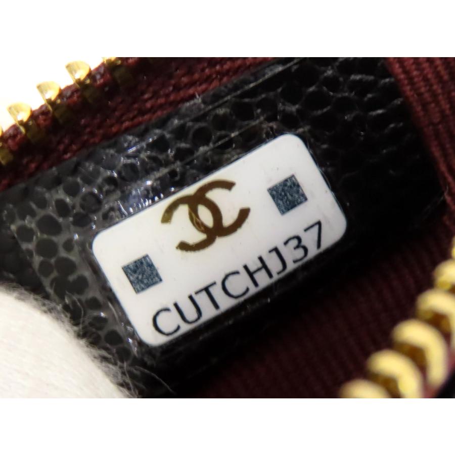 未使用 シャネル CHANEL マトラッセ ココマーク キャビアスキン クラシック スモール ジップ ポーチ コインケース コンパクト財布 ブラック ゴールド金具 A82365の画像