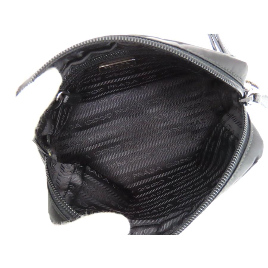 ほぼ新品 プラダ PRADA VELA ナイロン ポーチ コスメポーチ 化粧ポーチ ハンドポーチ マルチケース ストラップ付き NERO ブラック サフィアーノレザー 1NE021_6