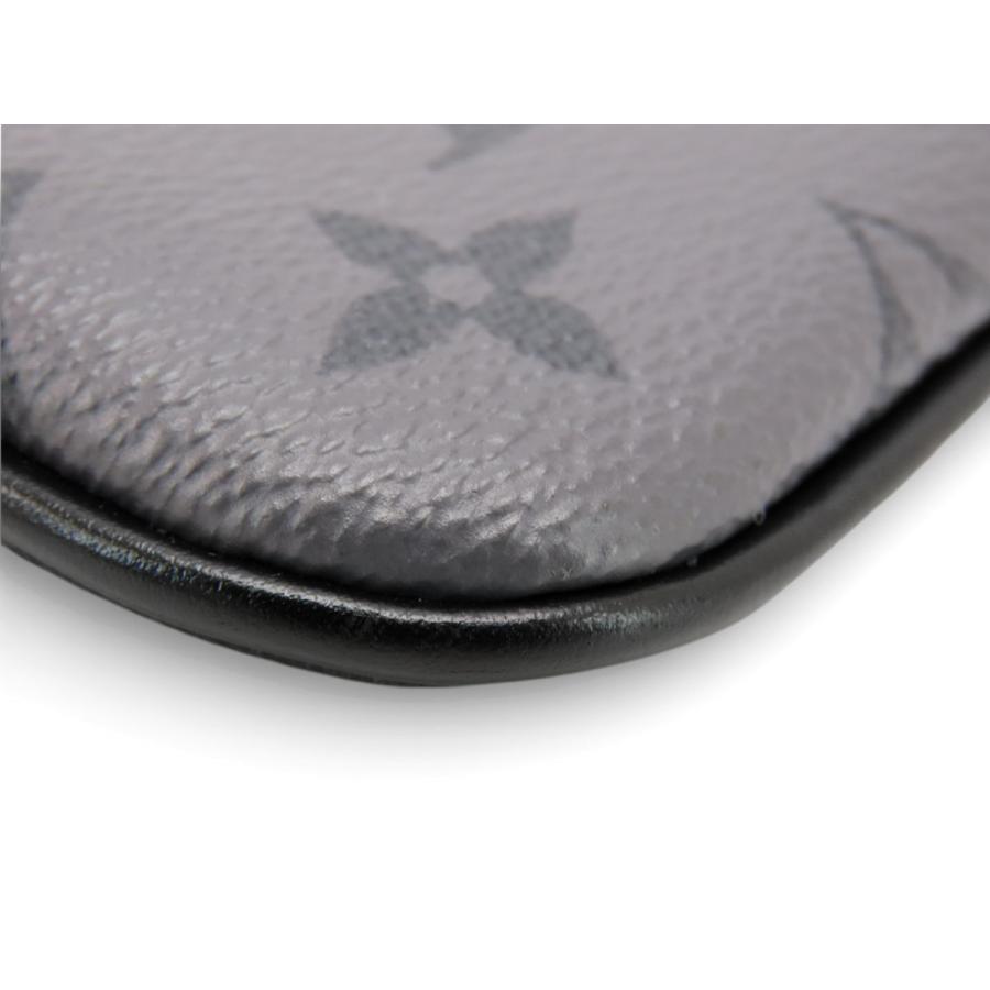 美品 ルイヴィトン LOUIS VUITTON モノグラム エクリプス リバース トリオ メッセンジャー フラットポーチ ポシェット 小物入れ クラッチバッグ セカンドバッグ ノワール ブラック グレー PVC レザー M69443 LOUIS VUITTON（ルイ・ヴィトン） 美品 モノグラム エクリプス