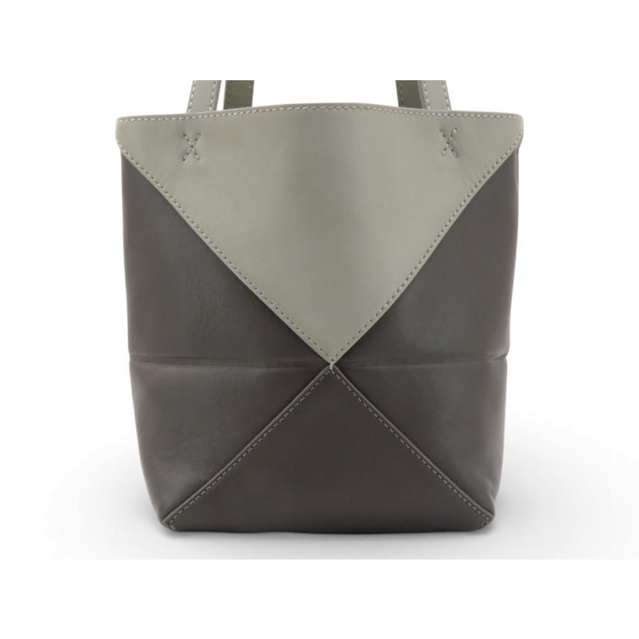 美品 ロエベ LOEWE パズルフォルド トート ミニ 2WAY ハンドバッグ トートバッグ ショルダーバッグ パールグレー A779V25X07の画像