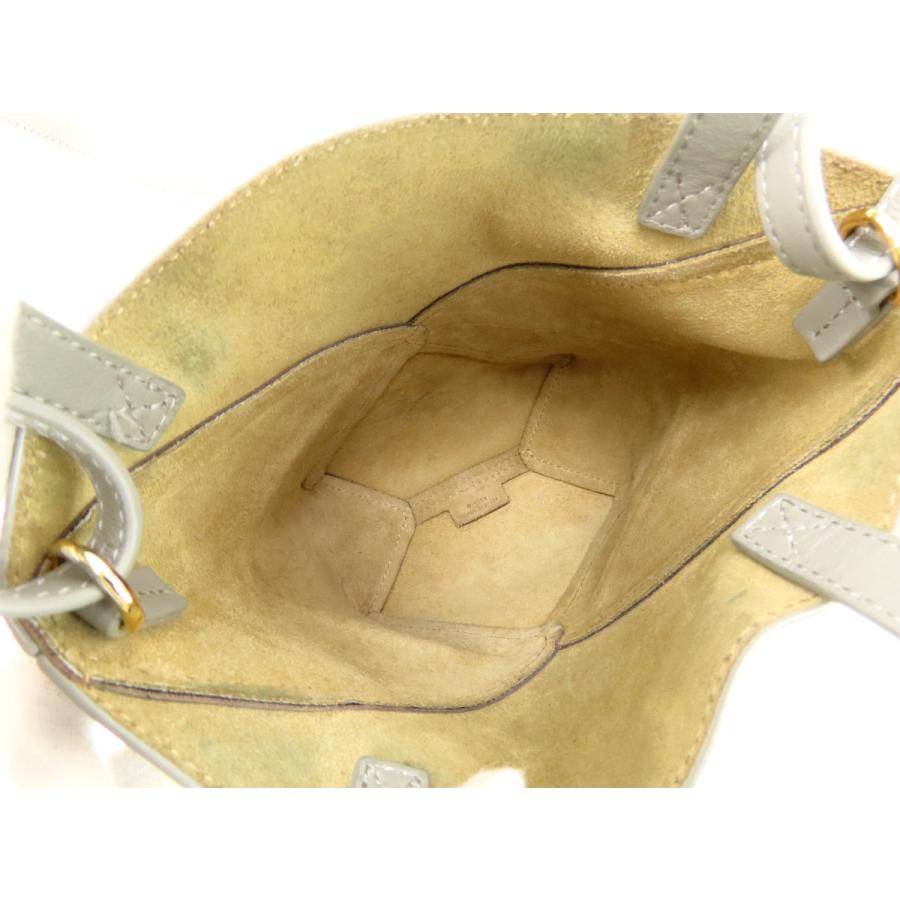 美品 ロエベ LOEWE パズルフォルド トート ミニ 2WAY ハンドバッグ トートバッグ ショルダーバッグ パールグレー A779V25X07の画像