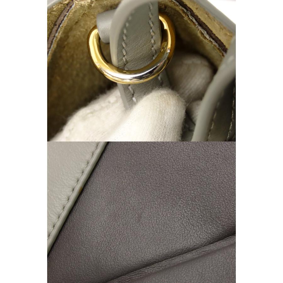美品 ロエベ LOEWE パズルフォルド トート ミニ 2WAY ハンドバッグ トートバッグ ショルダーバッグ パールグレー A779V25X07の画像