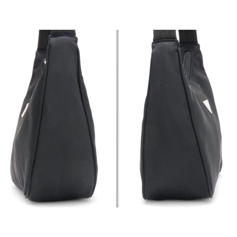 新品同様 プラダ PRADA ナイロン ワンショルダーバッグ ホーボーバッグ ミニバッグ ハンドバッグ アクセサリーポーチ NERO ブラック ナイロン MV519 PRADA（プラダ） 新品同様 ナイロン ワンショルダーバッグ ホーボー