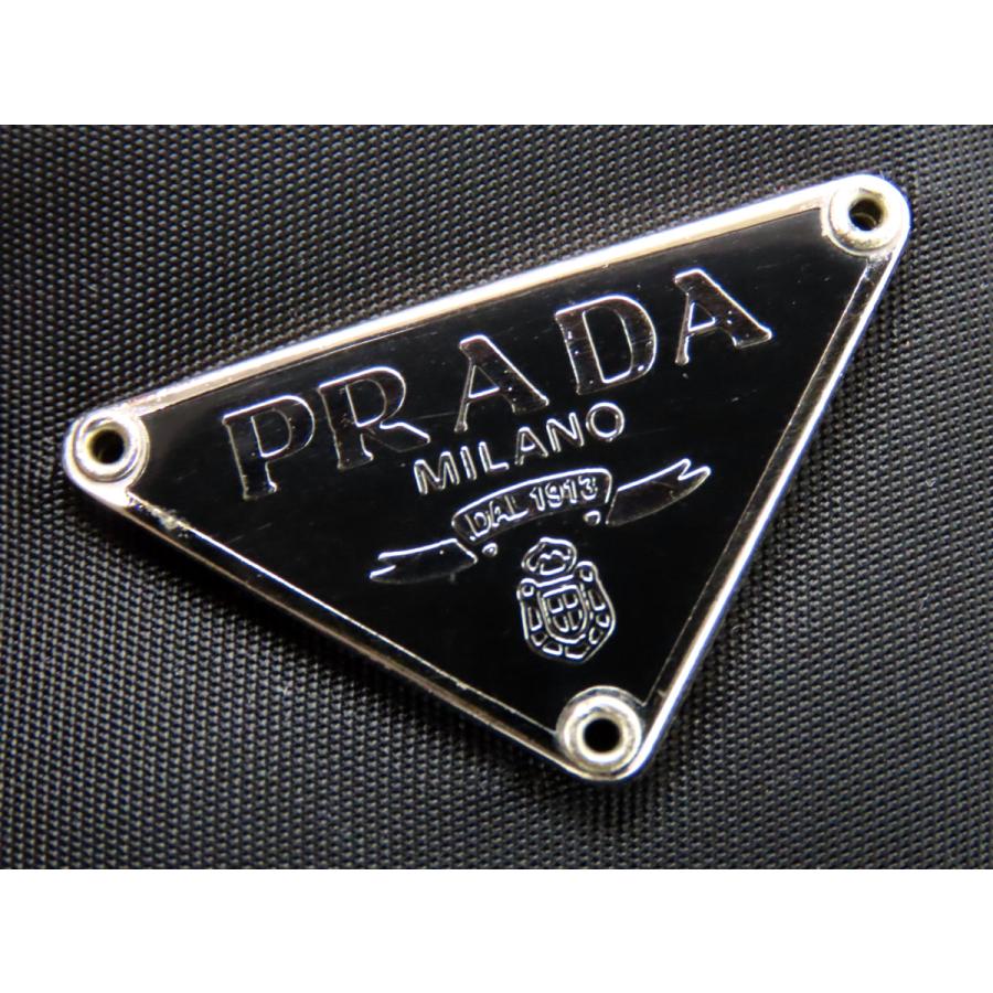 新品同様 プラダ PRADA ナイロン ワンショルダーバッグ ホーボーバッグ ミニバッグ ハンドバッグ アクセサリーポーチ NERO ブラック ナイロン MV519 PRADA（プラダ） 新品同様 ナイロン ワンショルダーバッグ ホーボー