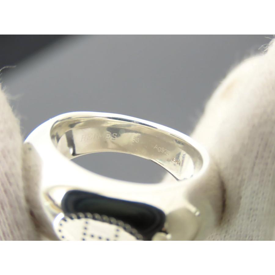 新品仕上げ エルメス HERMES エクリプス エブリン H リュバン パンチングロゴ リング 指輪 シルバー シルバー925 AG925 HERMES（エルメス） 新品仕上げ エクリプス エブリン H リュバン