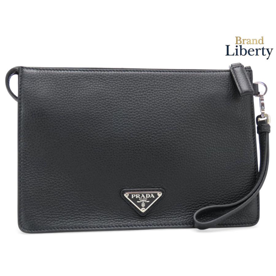 PRADA ブラック クラッチバッグ PRADA（プラダ） 未使用 トライアングル ヴィッテロ セカンドバッグ
