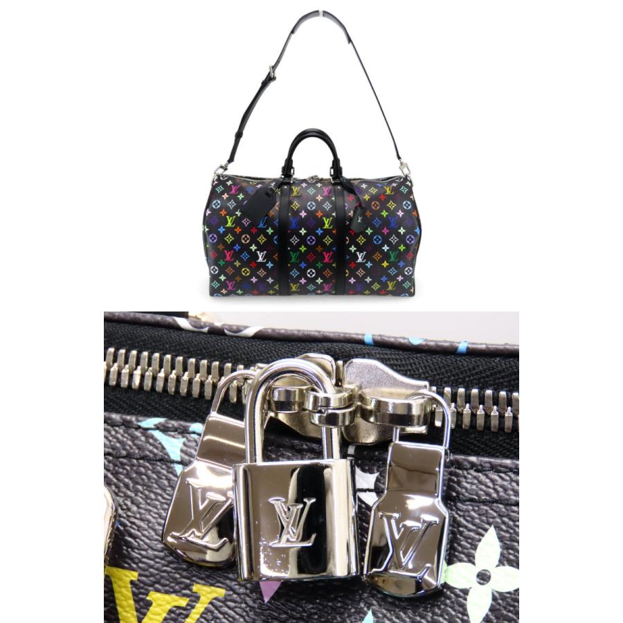 ほぼ新品 ルイヴィトン LOUIS VUITTON モノグラム マルチカラー キーポル バンドリエール 50 2WAY ボストンバッグ ハンドバッグ ブラック レザー M13745の画像