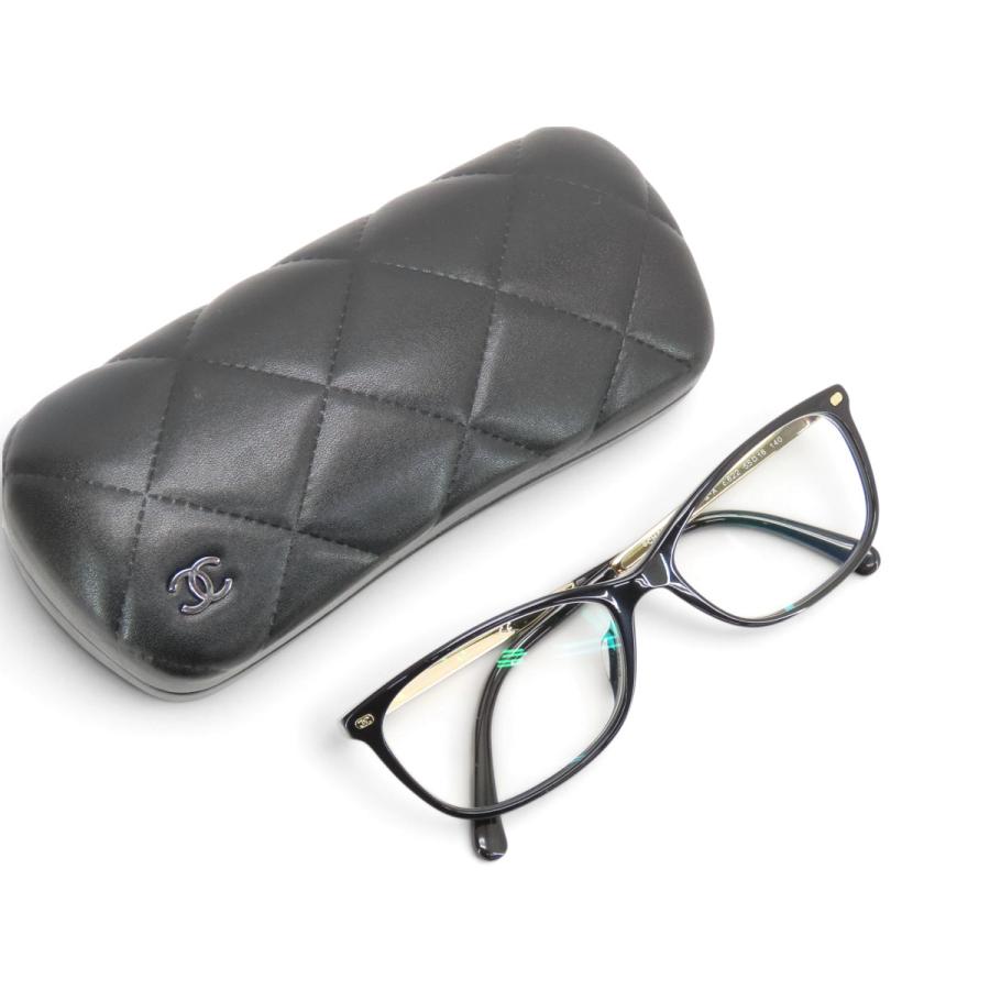 CHANEL（シャネル） 新品同様 ココマーク ウエリントン レザー メガネ