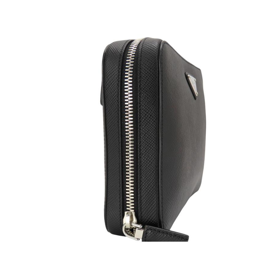超美品 プラダ PRADA サフィアーノ キュイール セカンドバッグ クラッチバッグ ハンドバッグ ハンドポーチ NERO ブラック レザー 2VF002 PRADA（プラダ） 超美品 サフィアーノ キュイール セカンドバッグ
