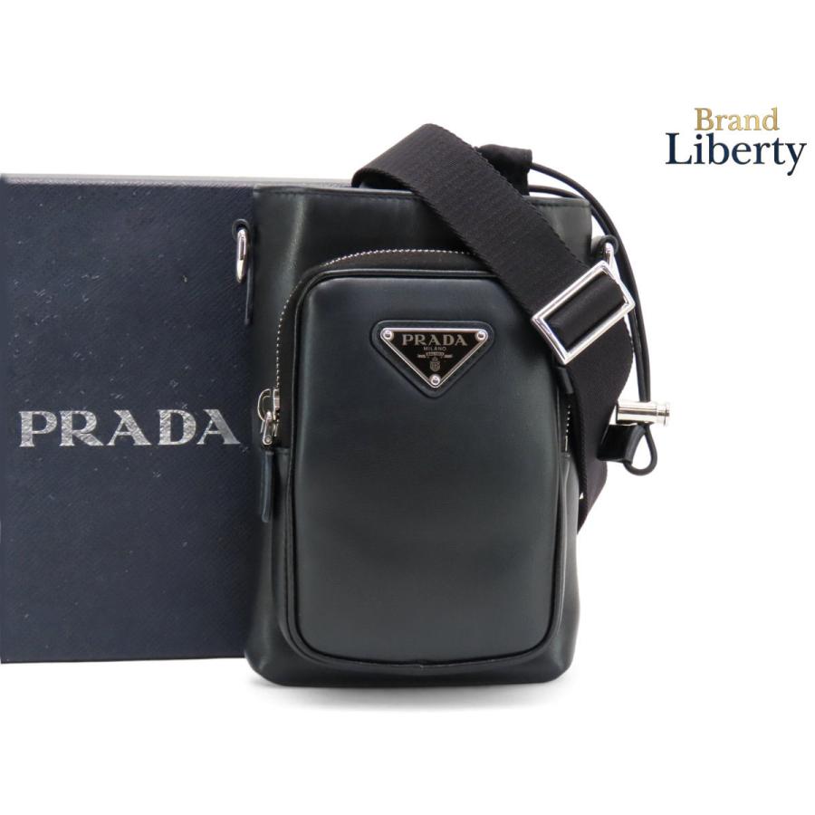 PRADA（プラダ） 美品 レザー スマートフォンケース フォンポーチ 斜め
