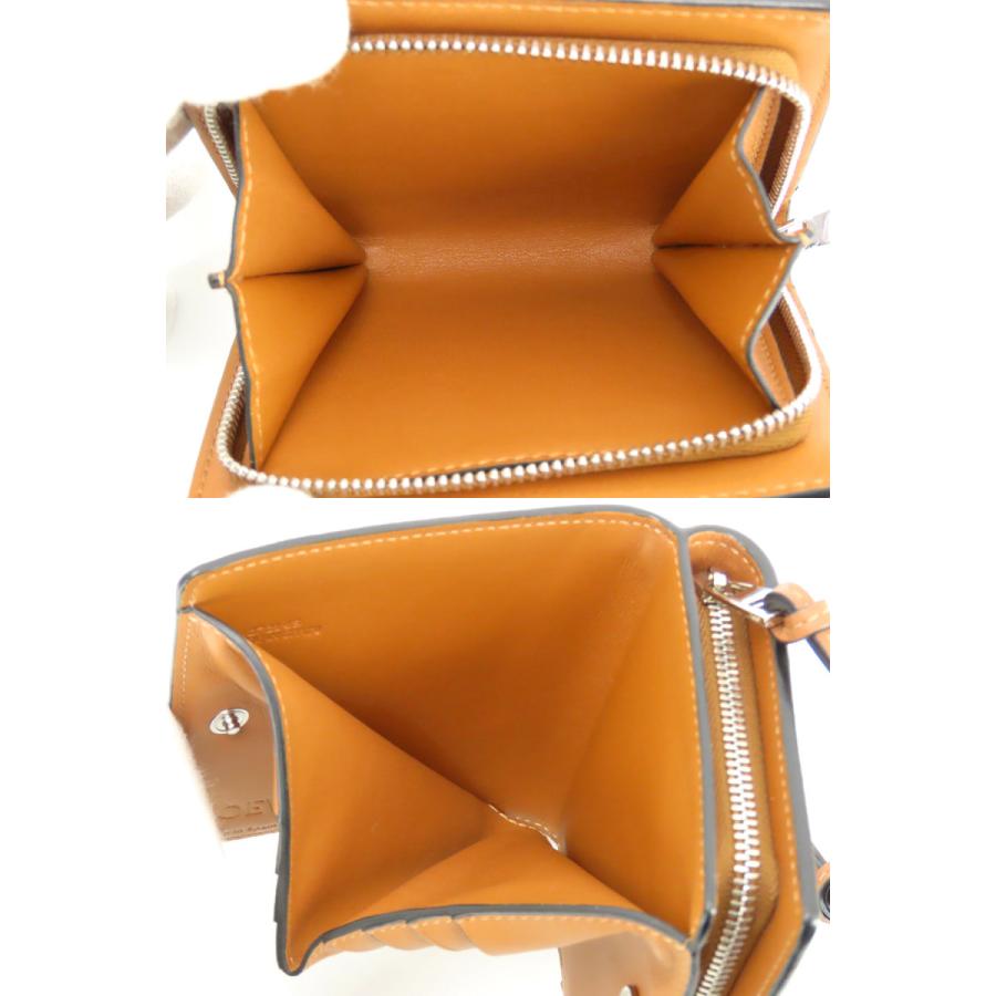 美品✨ロエベ アナグラム コンパクトジップウォレット 二つ折り財布 ブラウン LOEWE（ロエベ） 新品同様 アナグラム コンパクト ジップ ウォレット