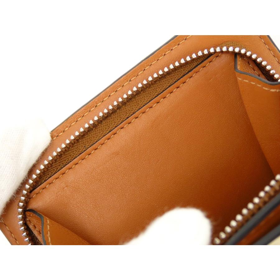 ［美品］LOEWE コンパクトジップウォレット アナグラム ブラウン 財布 LOEWE（ロエベ） 新品同様 アナグラム コンパクト ジップ ウォレット