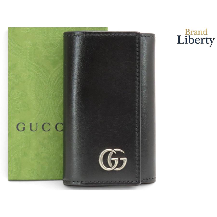 【新品未使用品】グッチキーケース ダブルGG マーモント ブラック 6連 GUCCI（グッチ） 新品同様 GUCCI GG マーモント ダブルG 6連 キー
