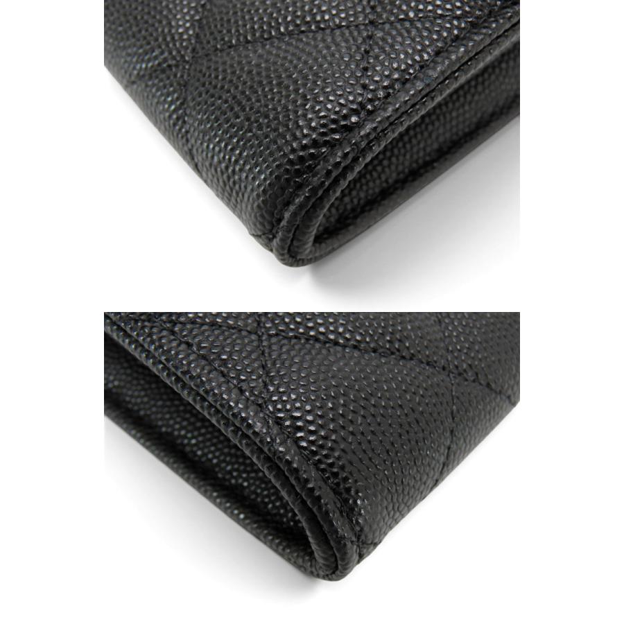 未使用 シャネル 24aw ココマークロングフラップウォレット キャビアスキン CHANEL（シャネル） 激レア新古品 マトラッセ ココマーク キャビア