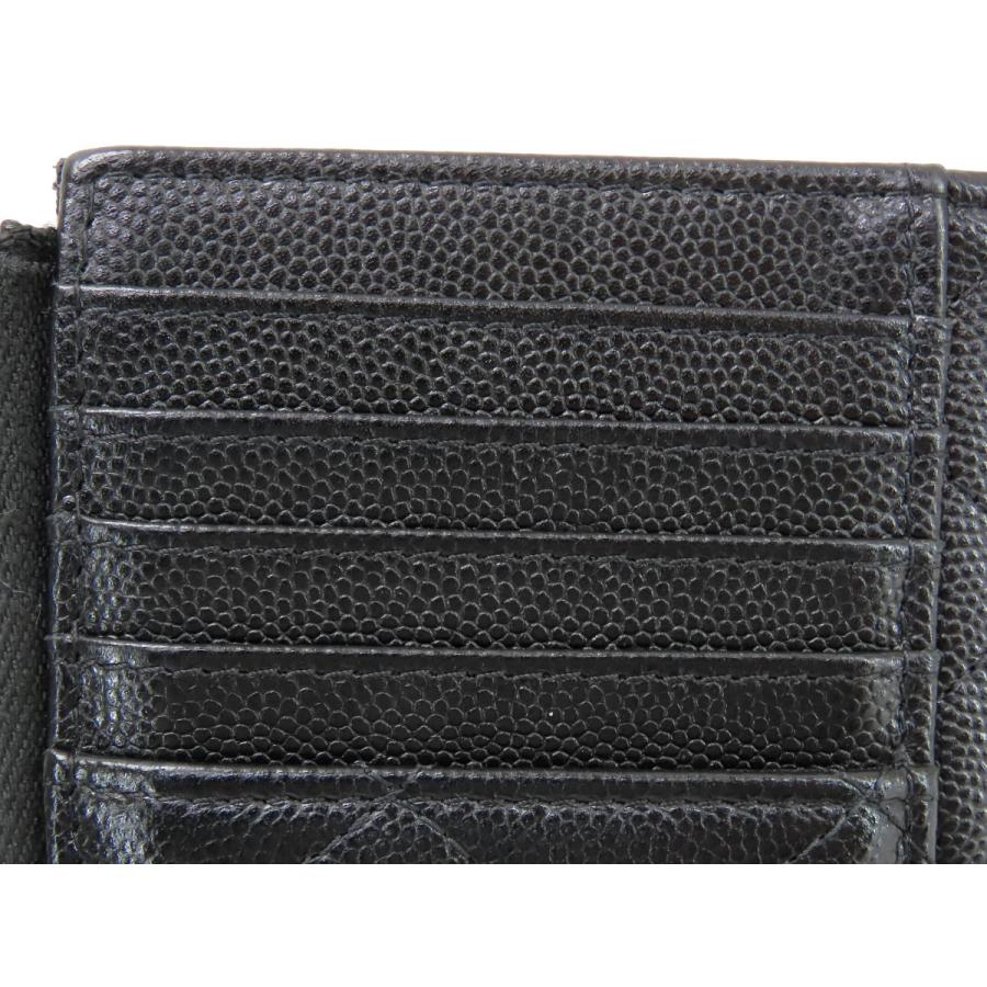☆CHANEL ジップカードパースマトラッセ[新品未使用] キャビアスキン CHANEL（シャネル） レア超美品 マトラッセ キャビアスキン ジップ