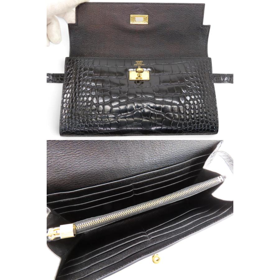 HERMES（エルメス） レア美品 ケリーウォレット ロング アリゲーター