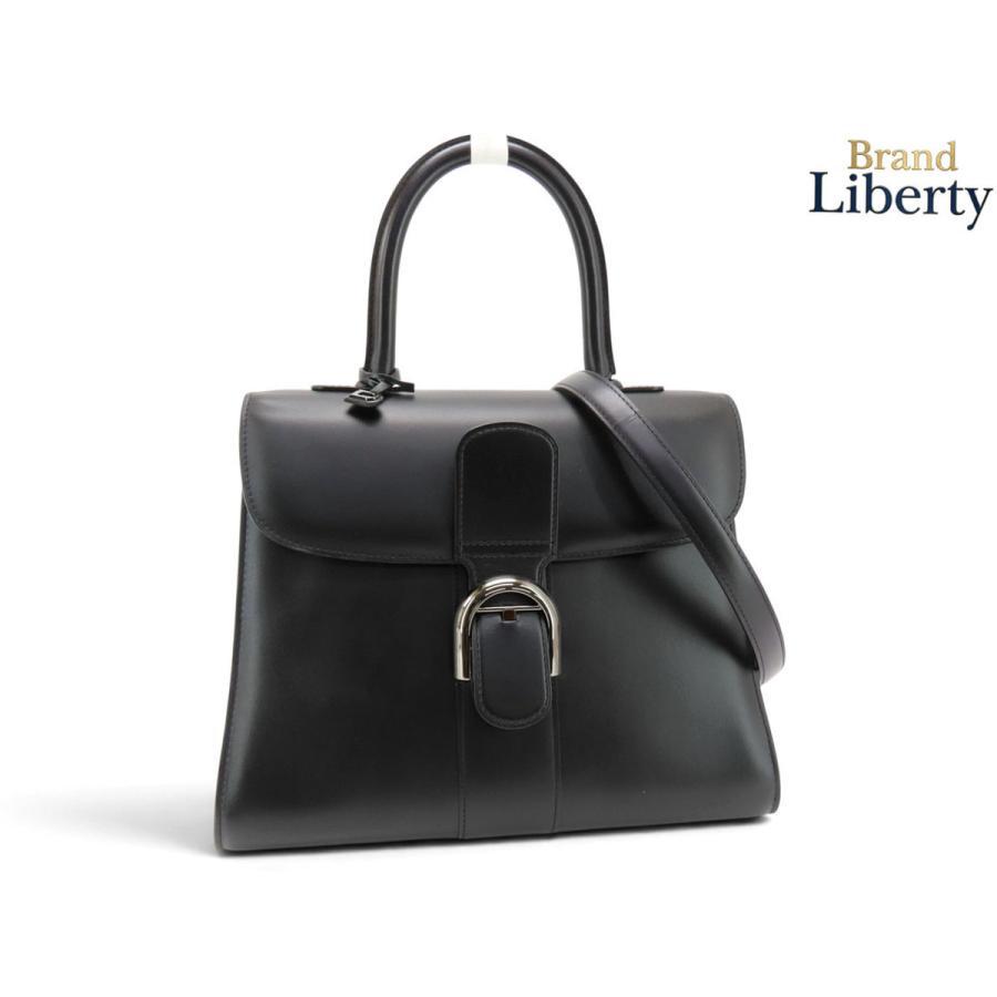 【極美品】デルヴォー ブリヨンMM 2way ハンドバッグ ショルダーバッグ 黒 DELVAUX（デルヴォー） 激レア美品 ブリヨン MM 2WAY ハンドバッグ