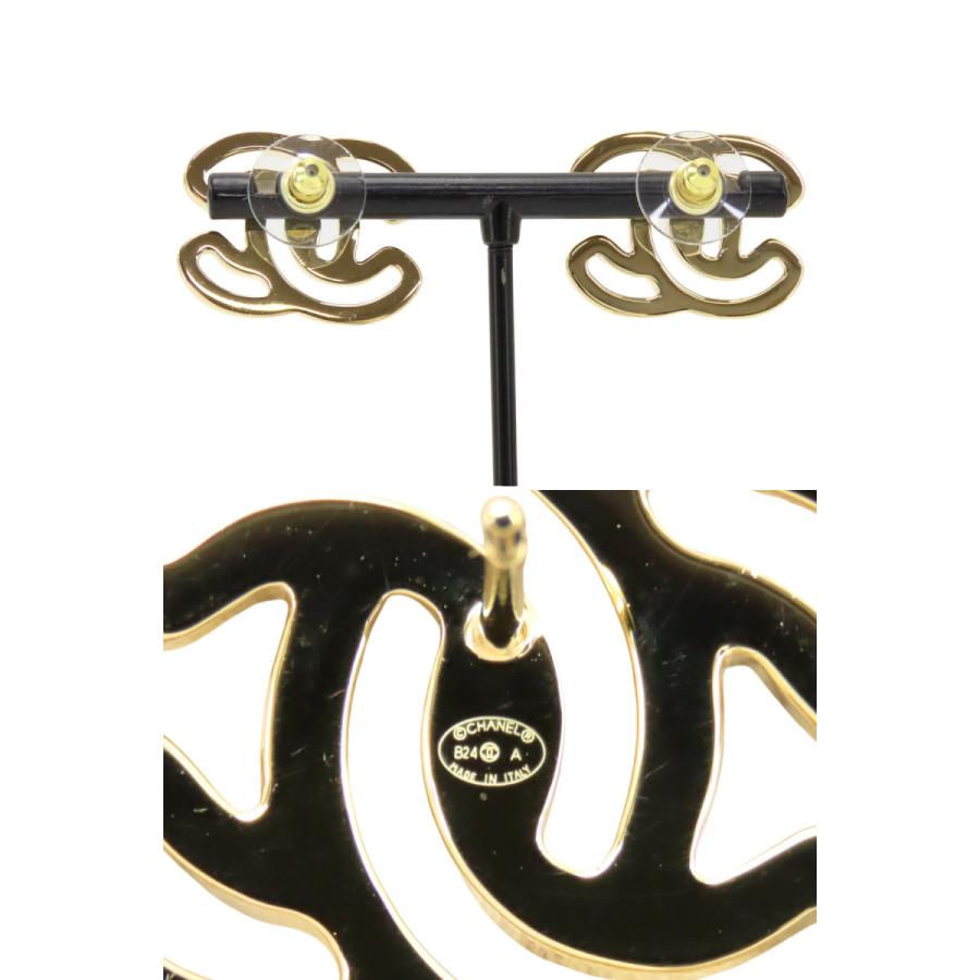 CHANEL（シャネル） ほぼ新品 ココマーク ピアス ブラック ゴールド