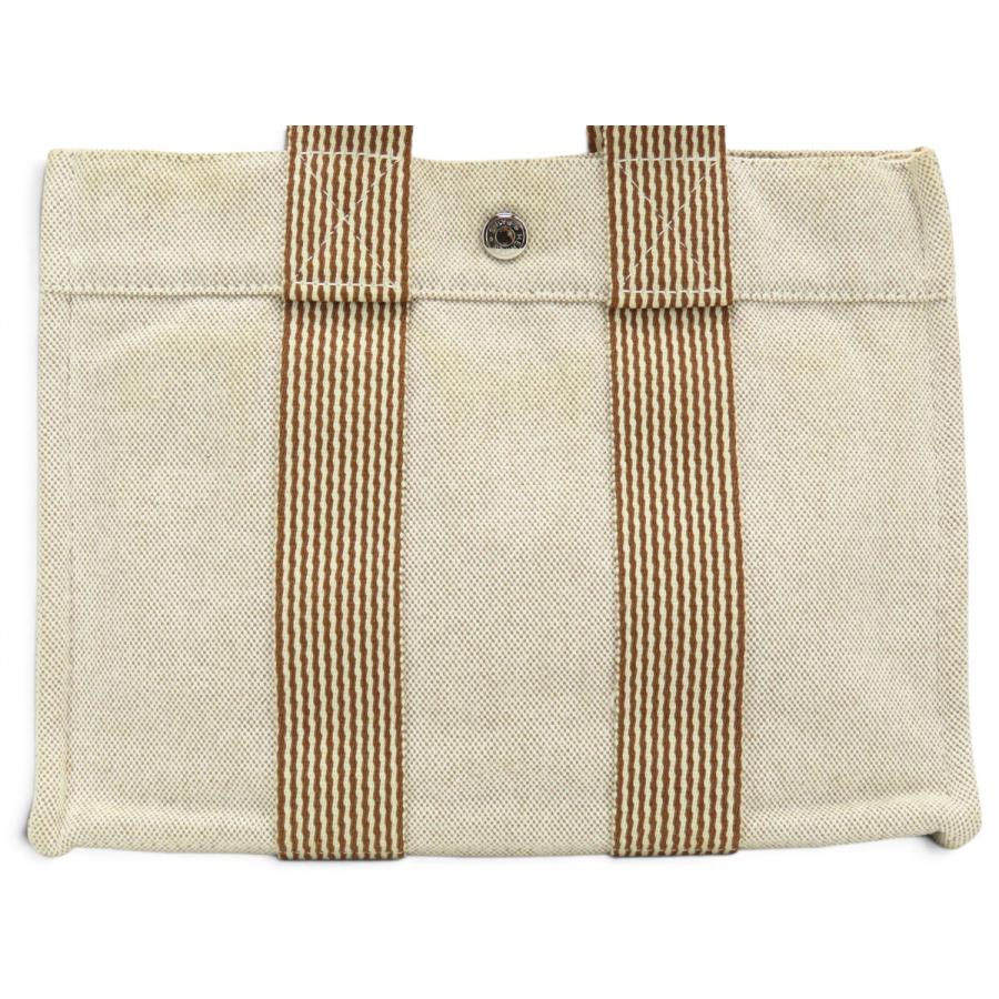美品 エルメス HERMES ニュー フールトゥ PM トートバッグ ハンドバッグ ブラウン ナチュラル キャンバス HERMES（エルメス） 美品 ニュー フールトゥ PM トートバッグ