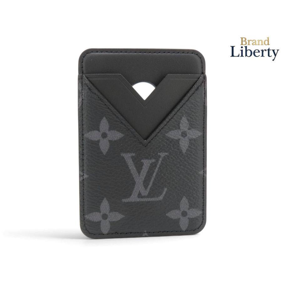 未使用 ルイヴィトン LOUIS VUITTON モノグラムエクリプス ポルト カルト マグネット カードケース パスケース 定期入れ iPhone用 マグネットケース 磁気ケース ブラック PVC レザー M12602 LOUIS VUITTON（ルイ・ヴィトン） 未使用 モノグラムエクリプス ポルト