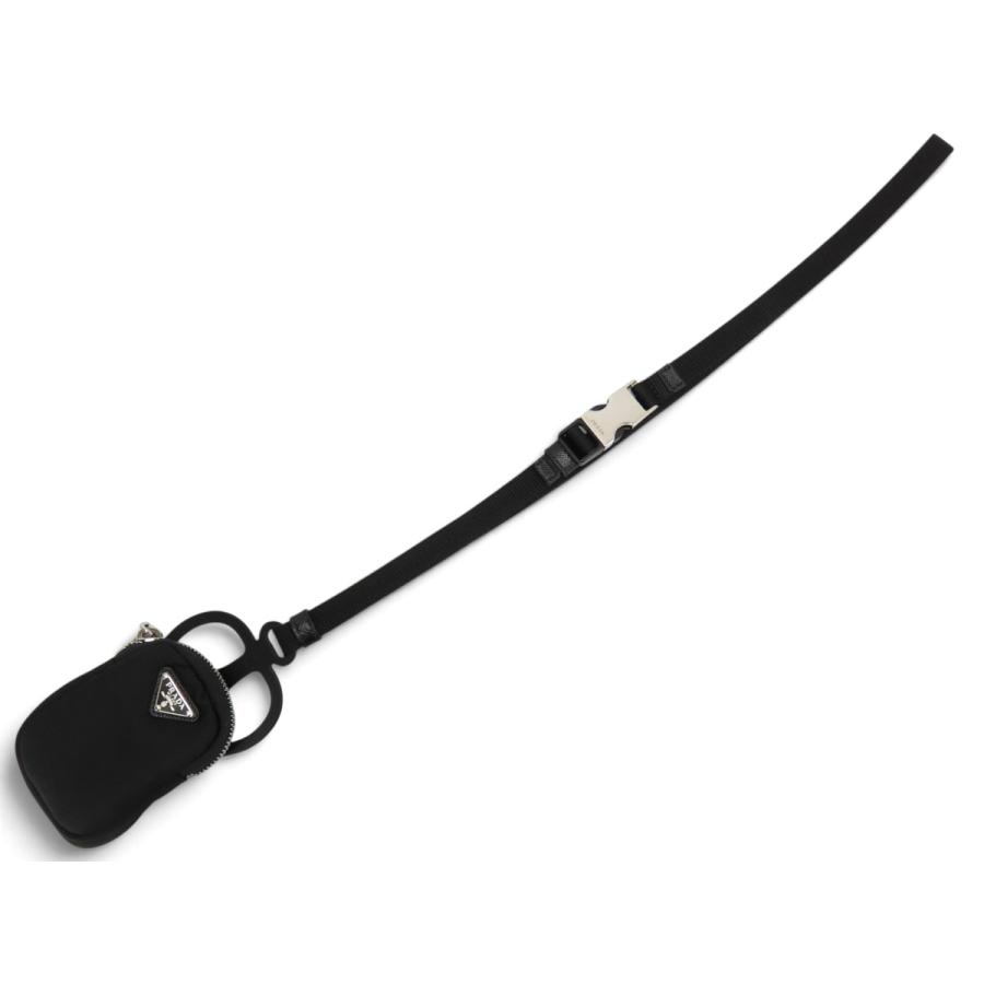 美品 プラダ PRADA ナイロン スマートフォンホルダー ストラップ ネックストラップ スマートフォン iPhone SE 12 13 14 15 16 16e 17 Pro Max Plus Airケース ショルダーポーチ アイフォン ブラック ナイロン ラバー 2ZT007 1ZT016 PRADA（プラダ） 美品 ナイロン スマートフォンホルダー ストラップ
