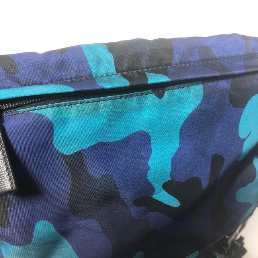 PRADA プラダ 2VZ135 リュック バックパック ナイロン サフィアーノ レザー 迷彩柄 カモフラージュ マルチカラー メンズ レディース 中古_6