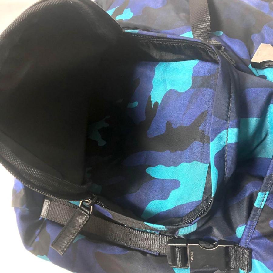 PRADA プラダ 2VZ135 リュック バックパック ナイロン サフィアーノ レザー 迷彩柄 カモフラージュ マルチカラー メンズ レディース 中古_5