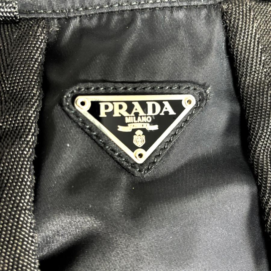 PRADA プラダ バックパック リュックサック ナイロン サフィアーノレザー 三角プレート ブラック V164 レディース メンズ  中古｜brandlife｜10