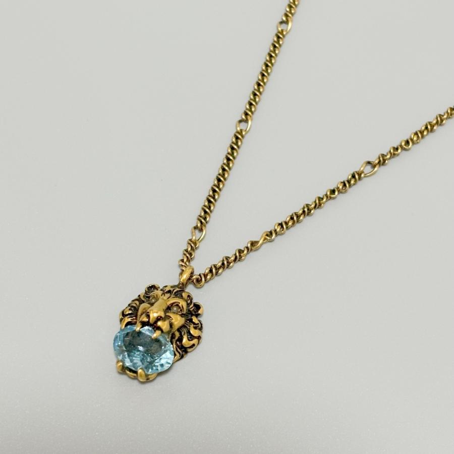 GUCCI グッチ ライオン ヘッド ネックレス ストーンクラック GUCCI グッチ ライオン ヘッド ネックレス ストーンクラック