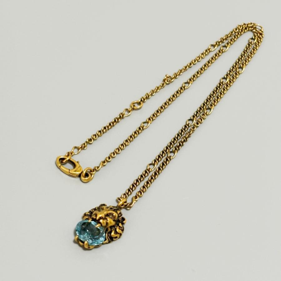 GUCCI グッチ ライオン ヘッド ネックレス ストーンクラック GUCCI グッチ ライオン ヘッド ネックレス ストーンクラック