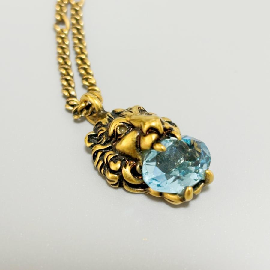 GUCCI グッチ ライオン ヘッド ネックレス ストーンクラック GUCCI グッチ ライオン ヘッド ネックレス ストーンクラック