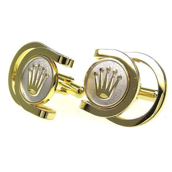 最高級のスーパー カフリンクス カフス カフスボタン ロレックス Rolex カフスボタンならブランドリンク ロレックス ゴールド ロゴマーク 王冠 クラウン 中古abランク 金属素材 シルバー レディースアクセサリー Affaires Sociales Gouv Cg