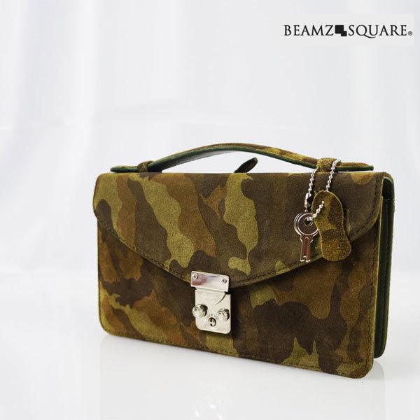 ミニセカンドバッグ ビームズ スクエア BEAMZ SQUARE グリーン系マルチ