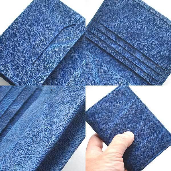 名刺入れ カードケース コバルトブルー 象皮 象革 ゾウ革 エレファント