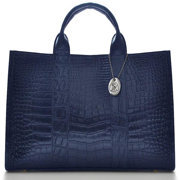 トートバッグ CROCODILE クロコダイル 濃紺 ネイビー鰐革 ワニ革 トートバッグ CROCODILE クロコダイル 濃紺 ネイビー鰐革 ワニ革