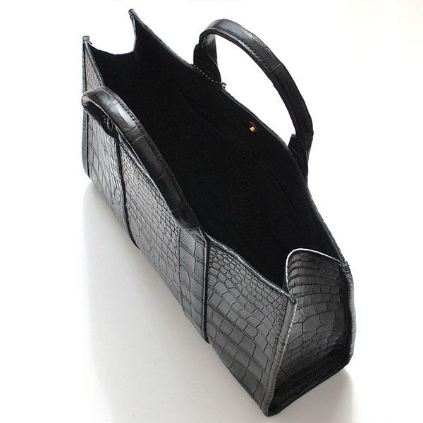 トートバッグ CROCODILE クロコダイル 黒 ブラック 鰐革 ワニ革 トートバッグ CROCODILE クロコダイル 黒 ブラック 鰐革 ワニ革