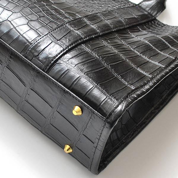 トートバッグ CROCODILE クロコダイル 黒 ブラック 鰐革 ワニ革 トートバッグ CROCODILE クロコダイル 黒 ブラック 鰐革 ワニ革