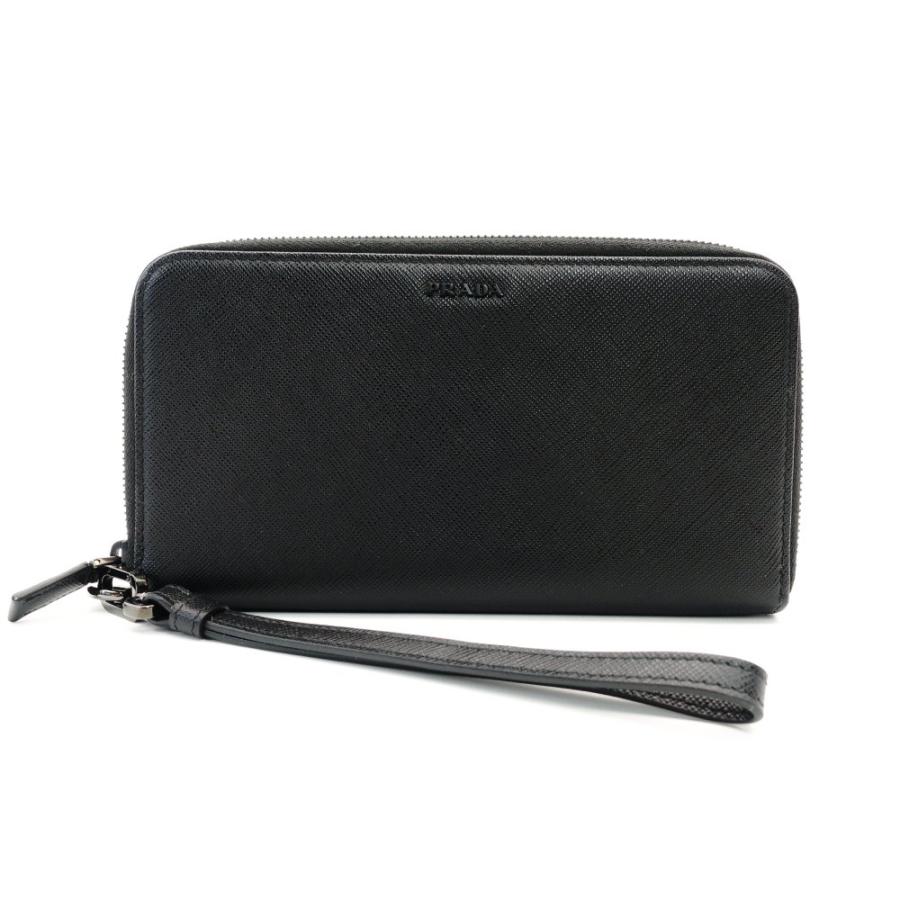 PRADA 長財布 サフィアーノレザー ラウンドファスナー 黒　オーガナイザー PRADA（プラダ） ラウンドファスナー 長財布 ブラック サフィアーノ